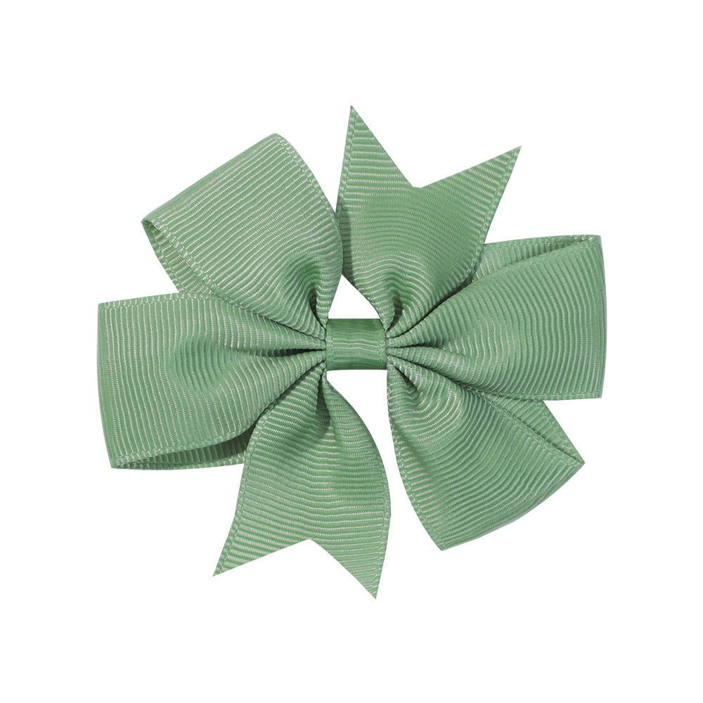 Wholesale 10pcs DIY Handmade Baby Dovetail V Ribbed Ribbon Bow Hairpin