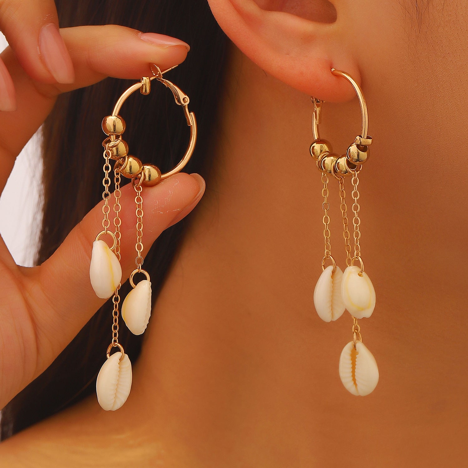 Wholesale Ocean Theme Starfish Shell Drop Earrings Fashion Jewelry Accessory Trendy Gift For Women Boutique Resale