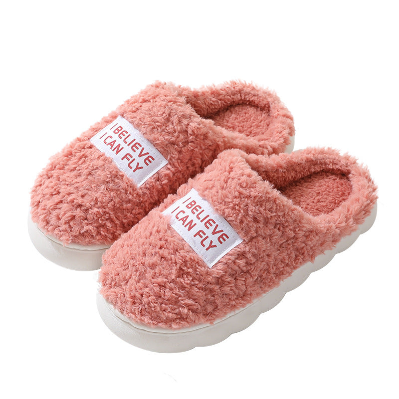Wholesale of Autumn and Winter Plush Cotton Bag Heel Slippers