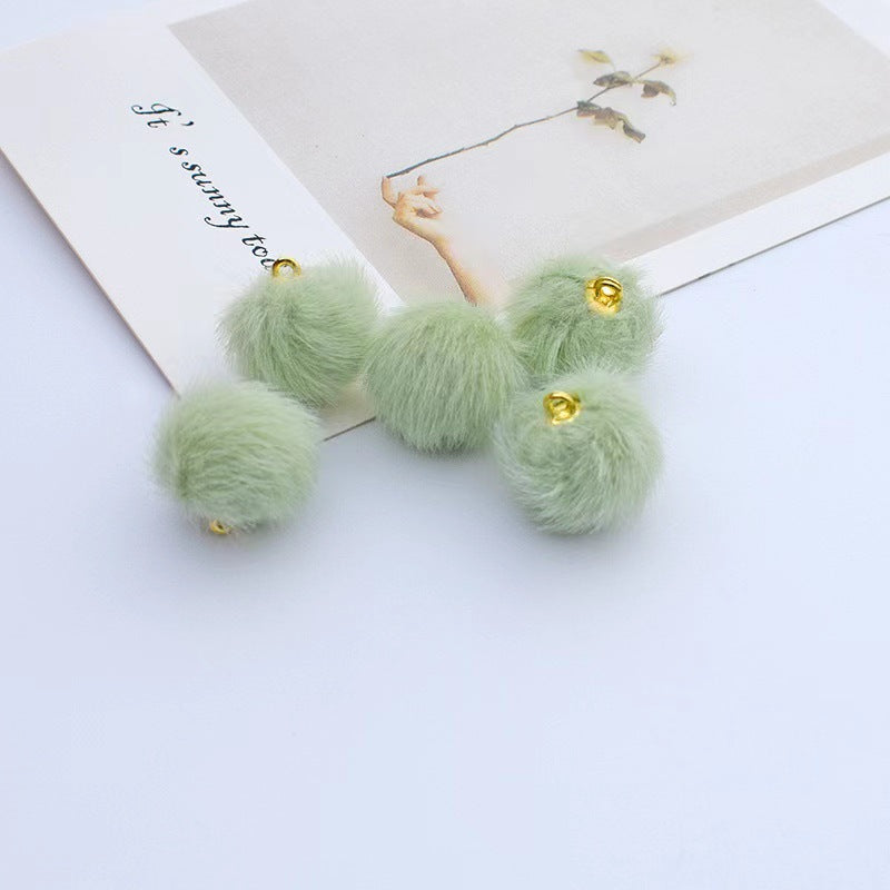 Wholesale 15MM long hair ball diy beads earrings necklace accessories