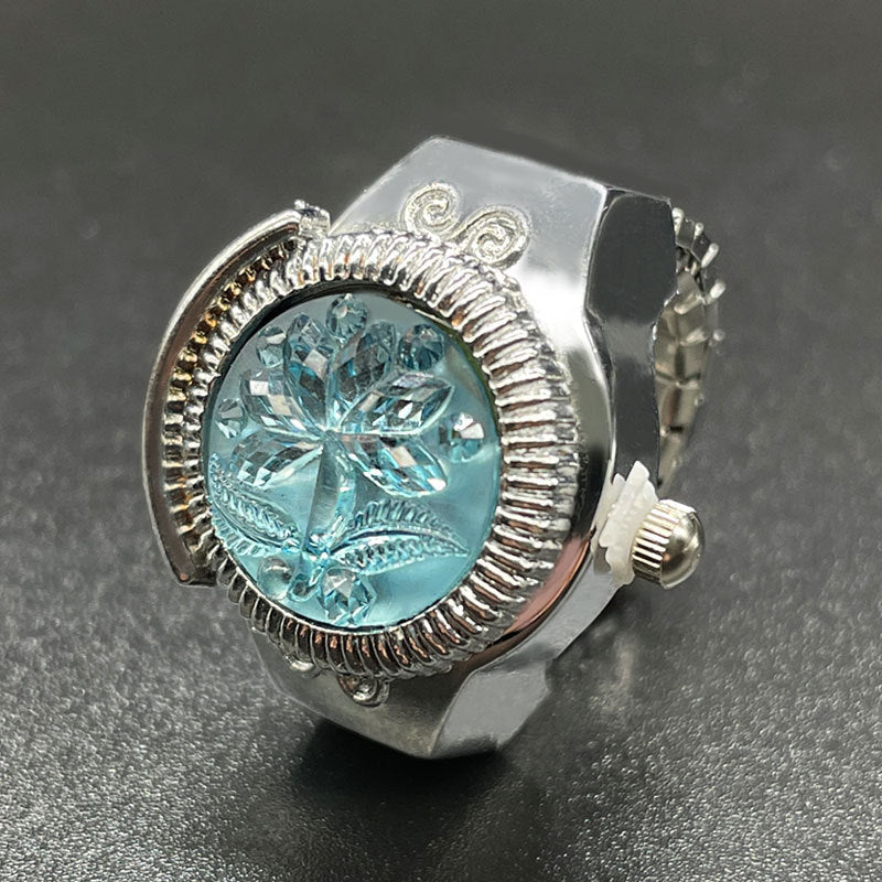 Wholesale [Ring watch] personalized fashion temperament female foreign trade hot quartz watch flip ring watch can see time