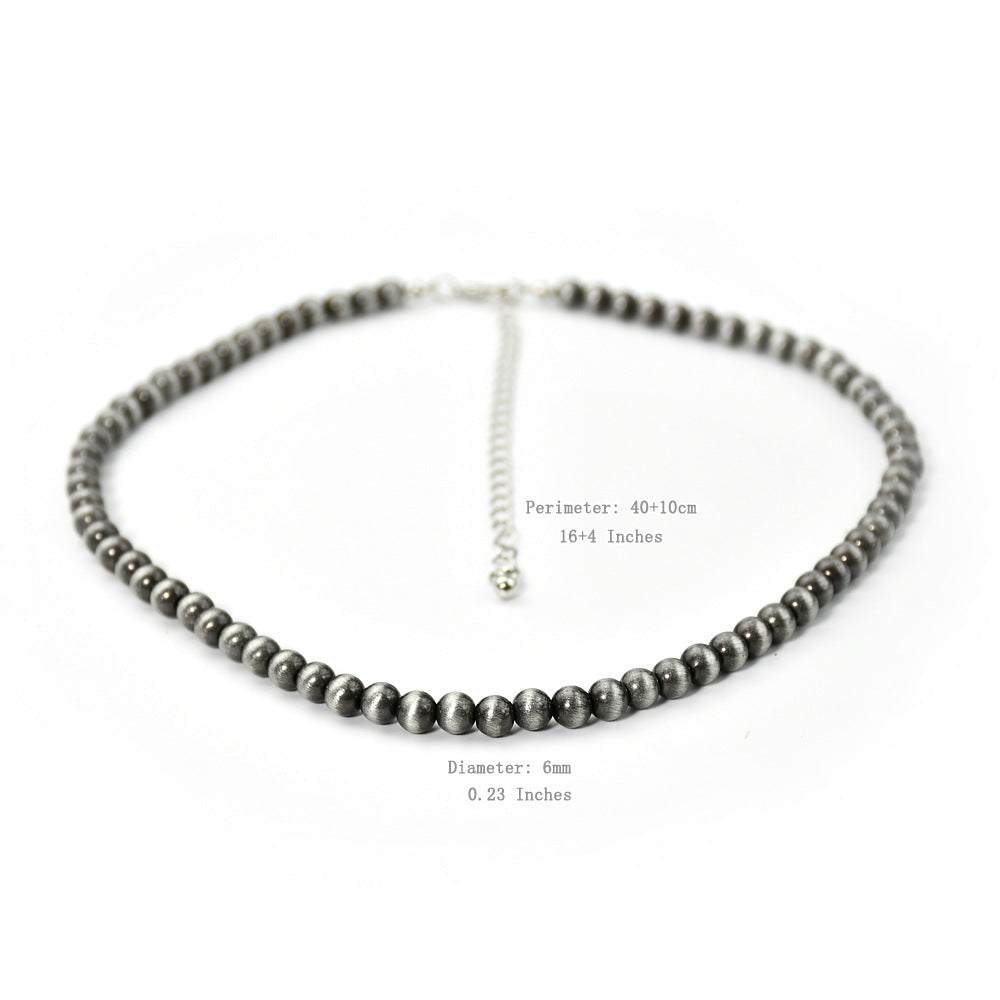 Wholesale Navajo Antique Brushed Pewter Bead Western Necklace