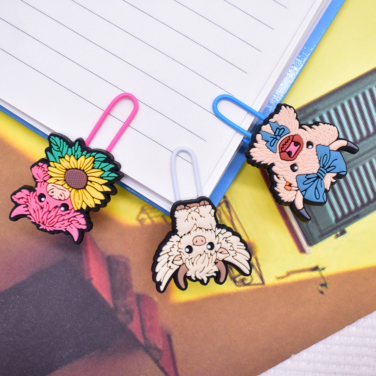 Wholesale  Random 50pcs/pack   Highland Cattle Yak Paper Clip Bookmark