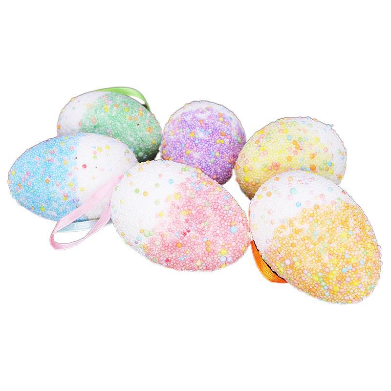 Wholesale Easter Foam Eggs 4*6CM Double Layer Colorful Eggs
