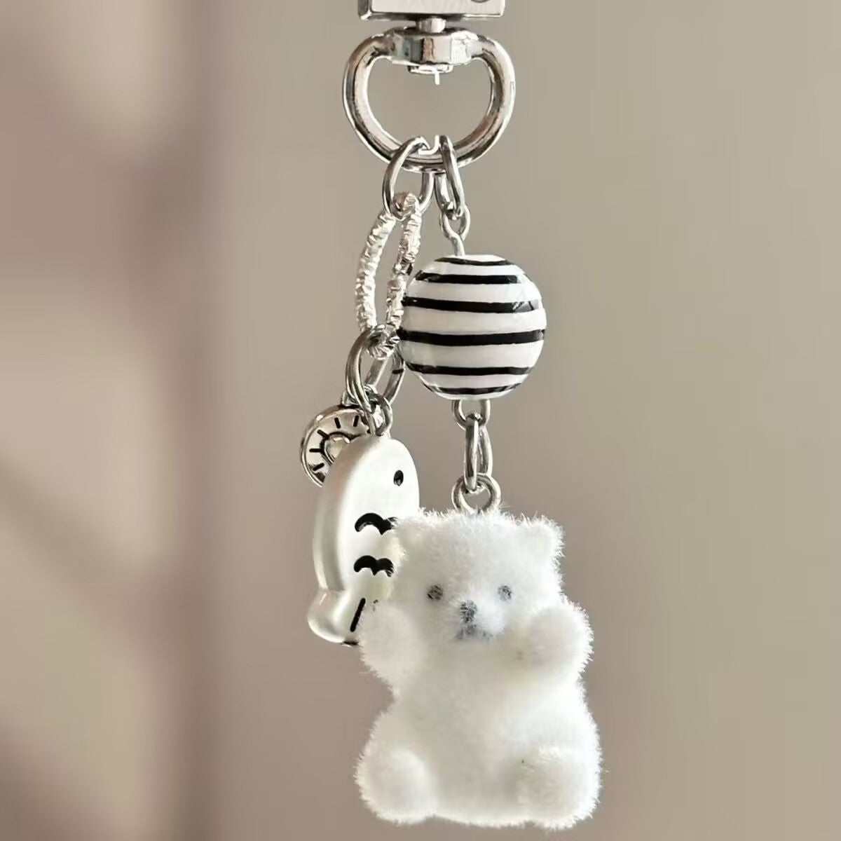 Wholesale Cartoon Flocked Puppy Phone Pendant Keychain