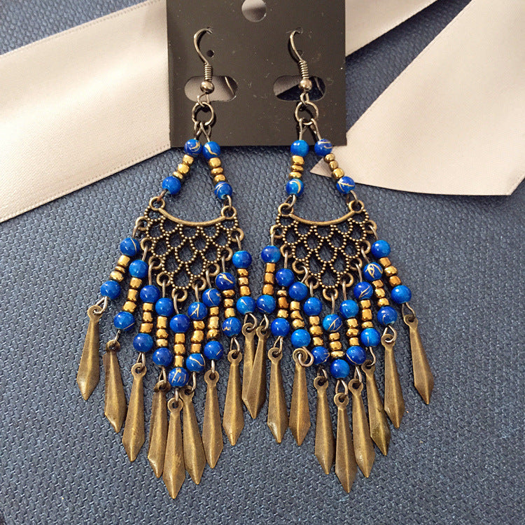 Wholesale Vintage Tassels Alloy Earrings