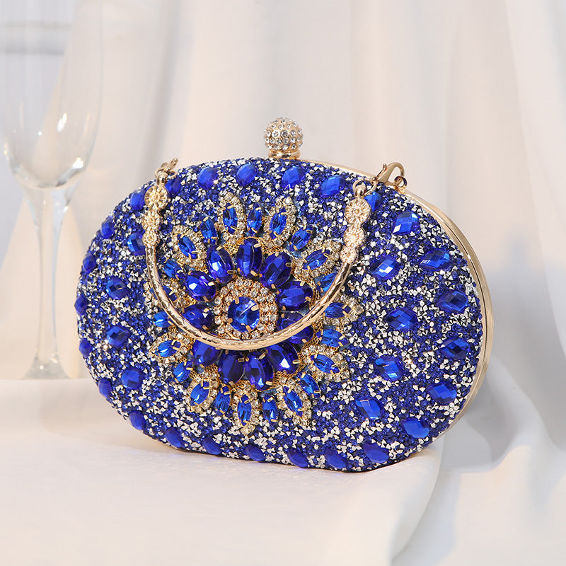 Wholesale Alloy flower diamond studded evening bag clutch bag dress banquet handbag