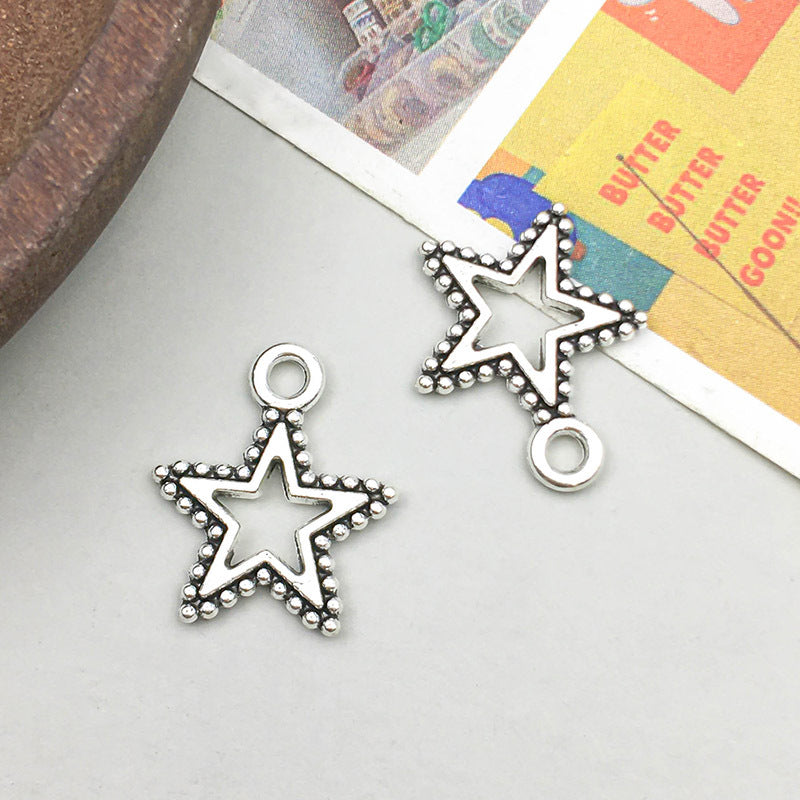 Wholesale Antique Silver Alloy Retro Simulation Star, Moon, Sun DIY Pendant