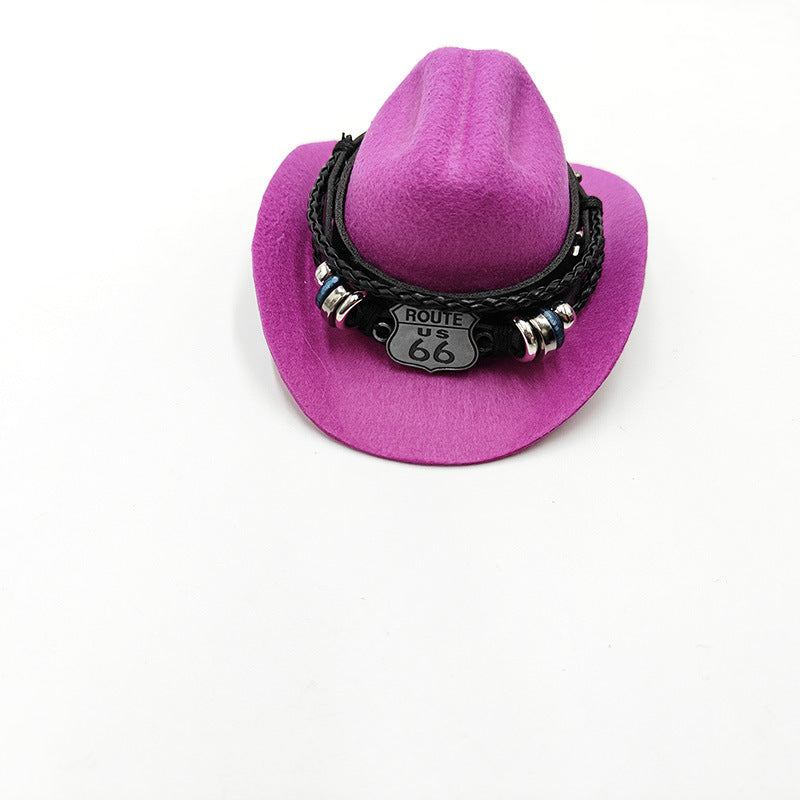 Wholesale Yama gentleman cowboy hat son mini pet hat birthday party hat weilai car 66 ornament hat