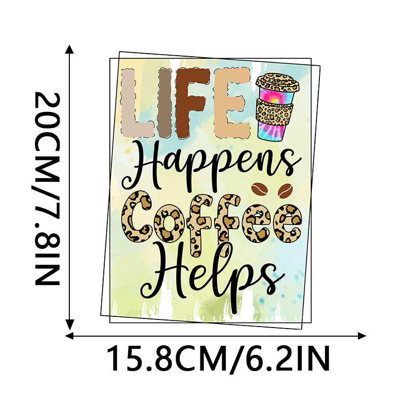 Wholesale 10pcs Leopard print coffee UV DTF Ready to Press Transfers Wraps