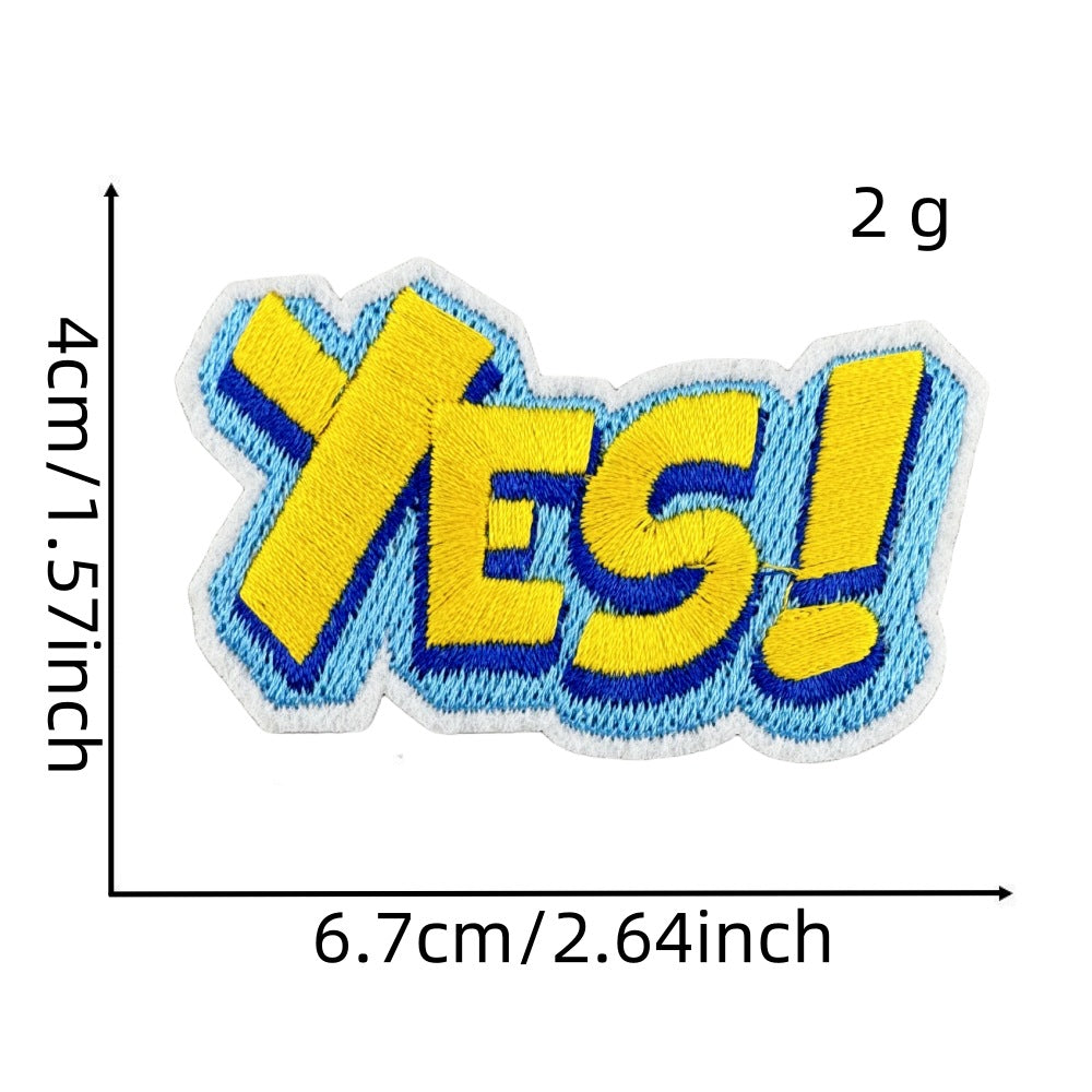 Wholesale Funny English Word Polyester Embroidered Patch Trendy Fashion Accessory For Clothing Gift For DIY And Boutique Resale
