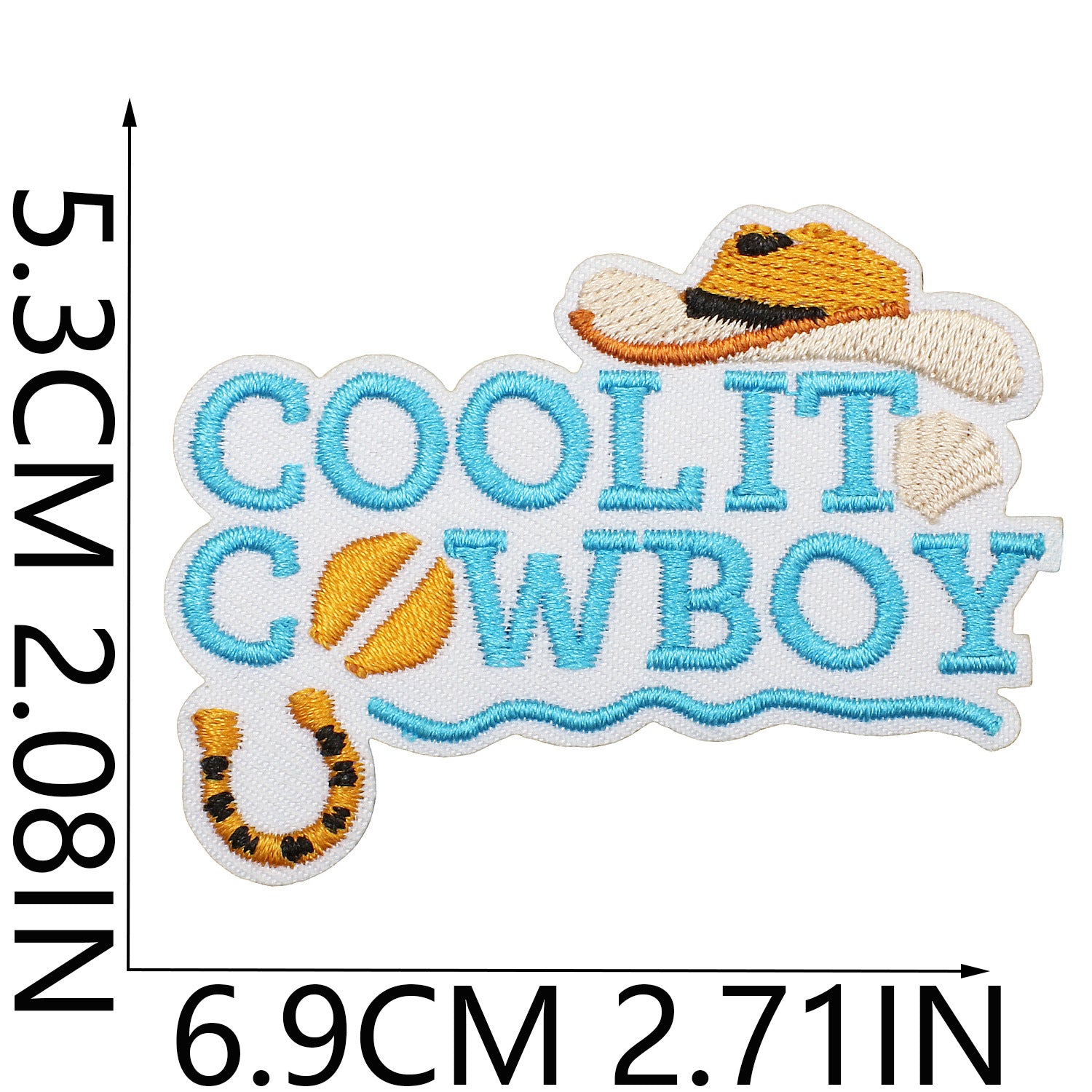 Wholesale Western Cowboy Shell Embroidered Patch Polyester Heat Transfer Applique For Clothing Casual Decorative Accent And Resale