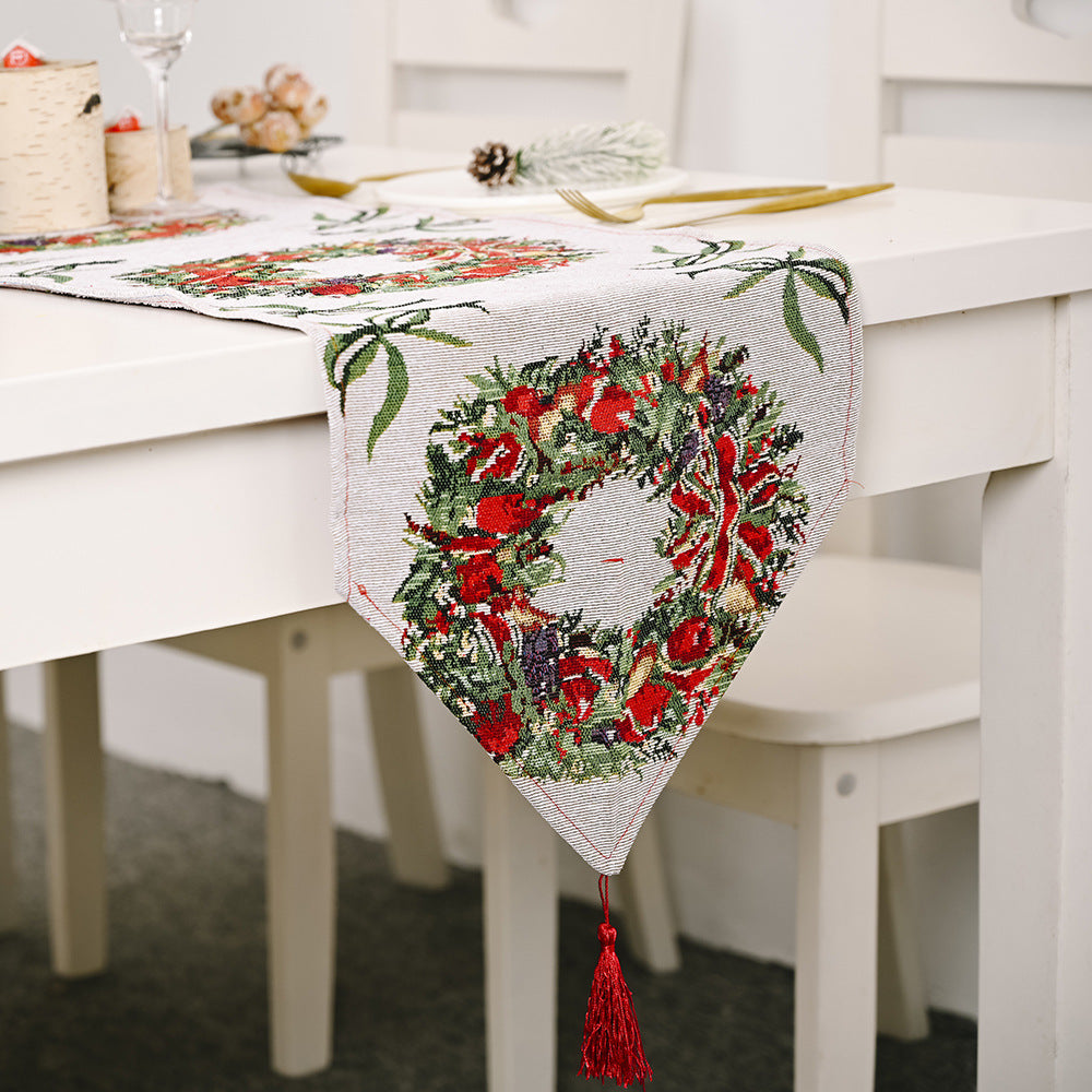Wholesale Christmas Decorative Products Knitted Fabric Table Flag