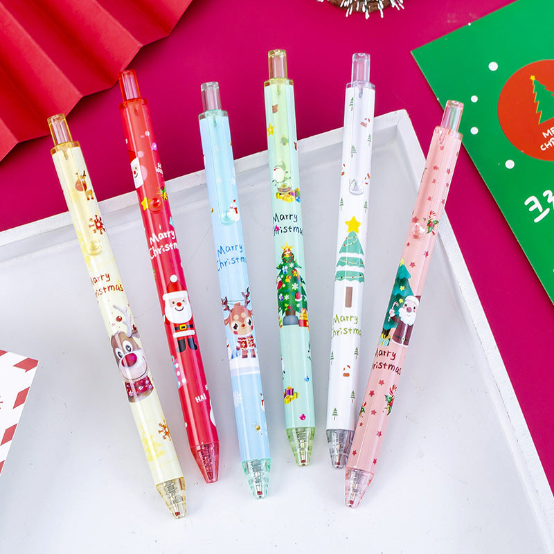 Wholesale Plastic Christmas Gifts Cartoon Press Rollerball Pen