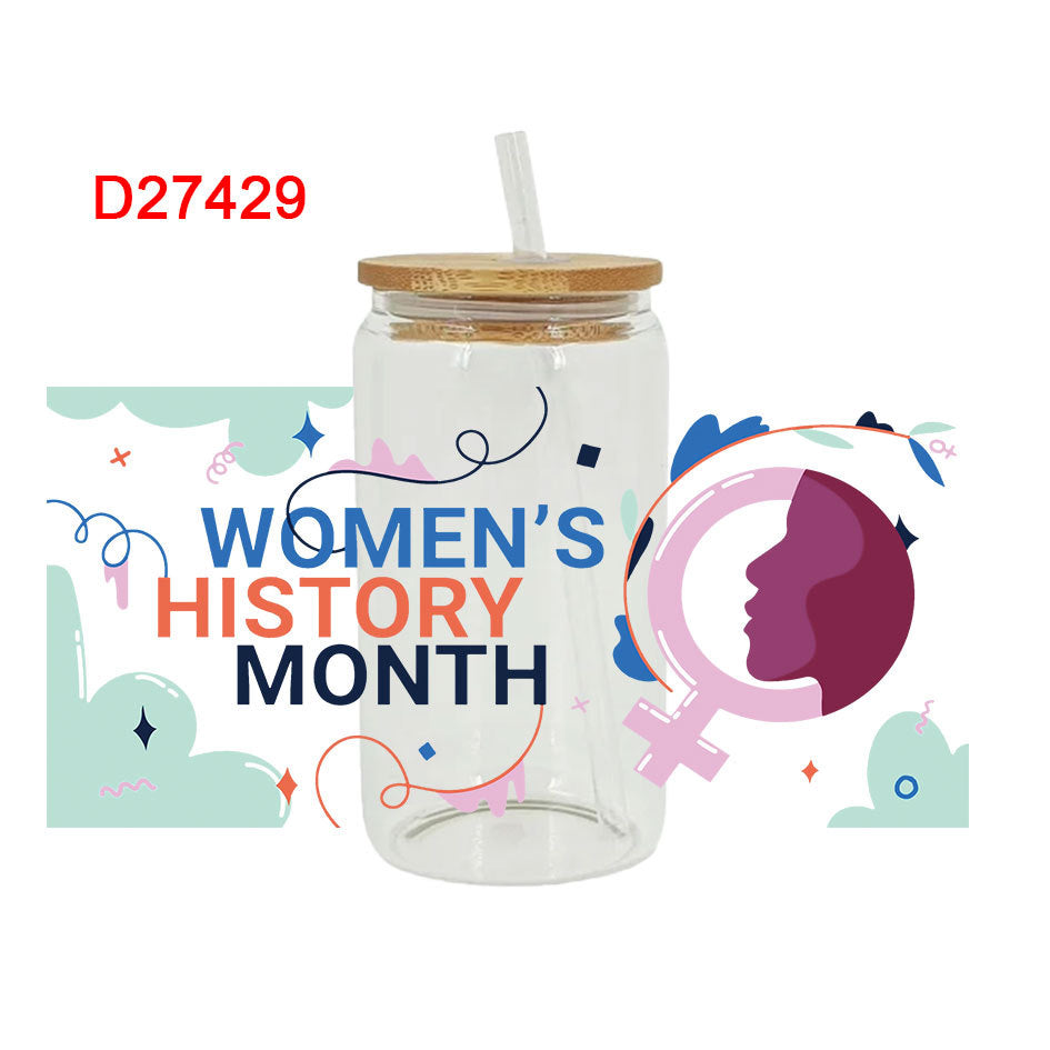 Wholesale Women's History Monthly Series 16oz Cup UV DTF Wraps