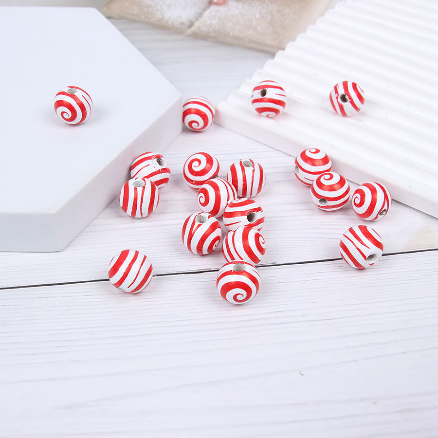 Wholesale 20pcs Christmas Candy Windmill Hemp Rope Accessories Wooden Beads