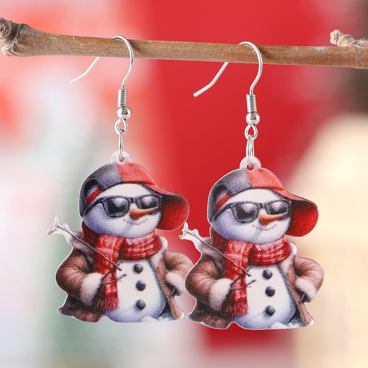 Wholesale Christmas Funny Gingerbread Man f Snowman Pendant Earrings