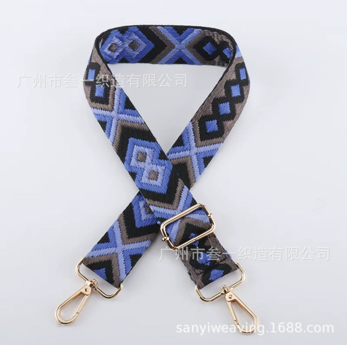 Wholesale All-match Ethnic Style 3.8cm Diamond Jacquard Adjustable Lengthened Retro Style Bag Strap