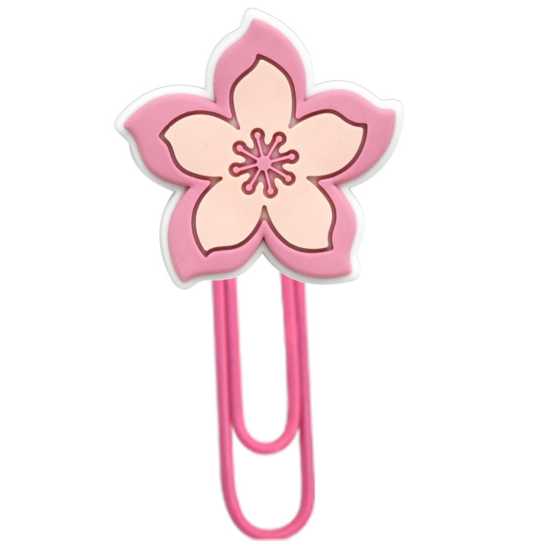 Wholesale Random 50pcs Student Paper Clip Pink Peach Blossom Bookmark