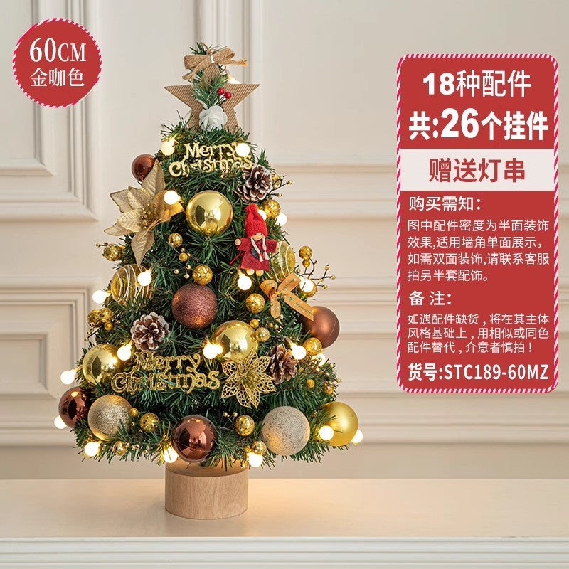 Wholesale Christmas small red desktop Christmas tree stakes ornaments DIY material package to decorate Christmas