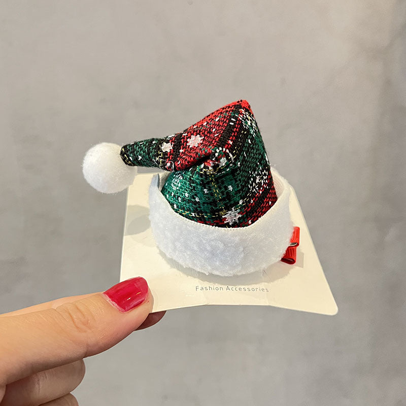 Wholesale Christmas Hats Children's Fabric Hair Clips