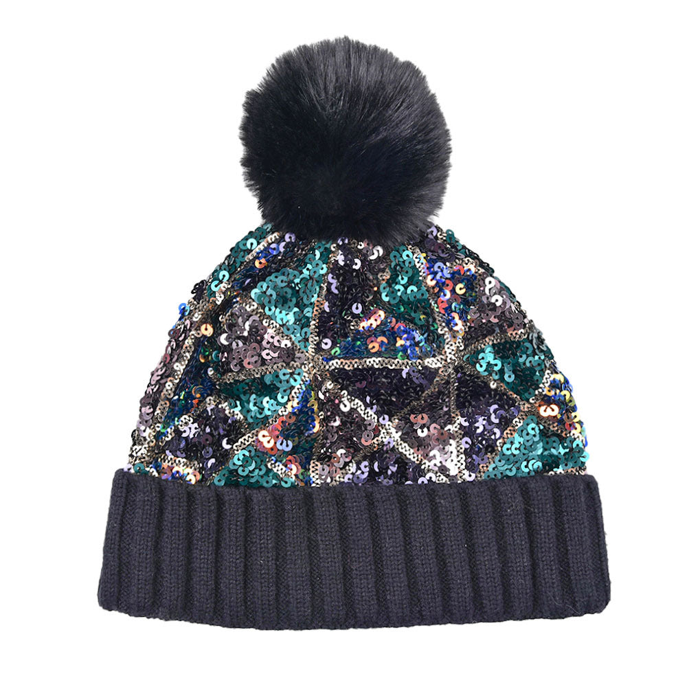 Wholesale Sequin Irregular Knitted Hats
