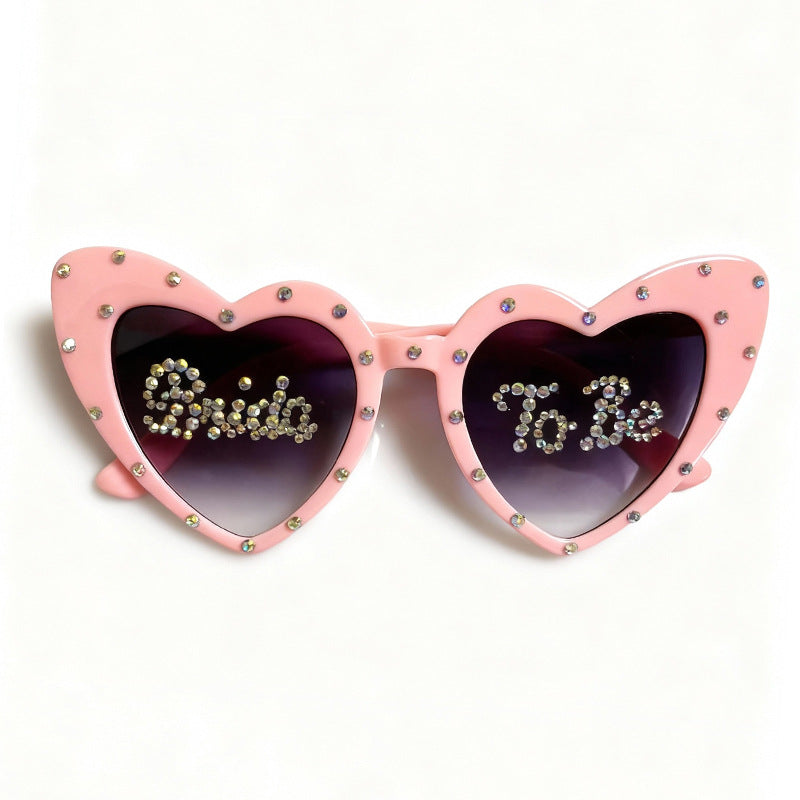 Wholesale Inlaid with diamonds Heart Earrings Men' s/ women' s sunglasses