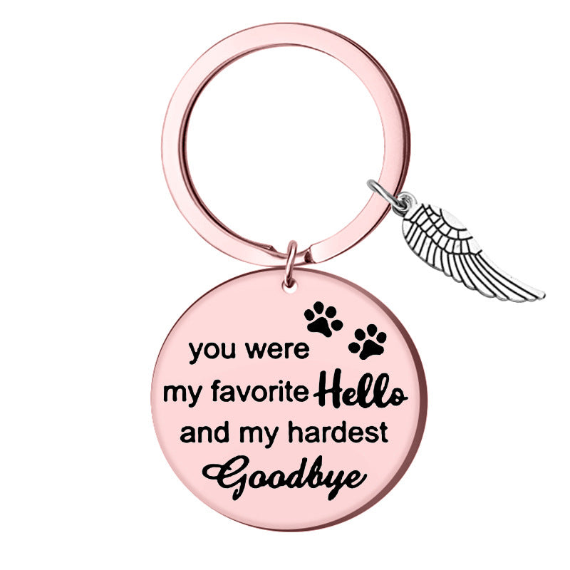 Wholesale Dog Tags GOODBYE Pet Stainless Steel Keychain