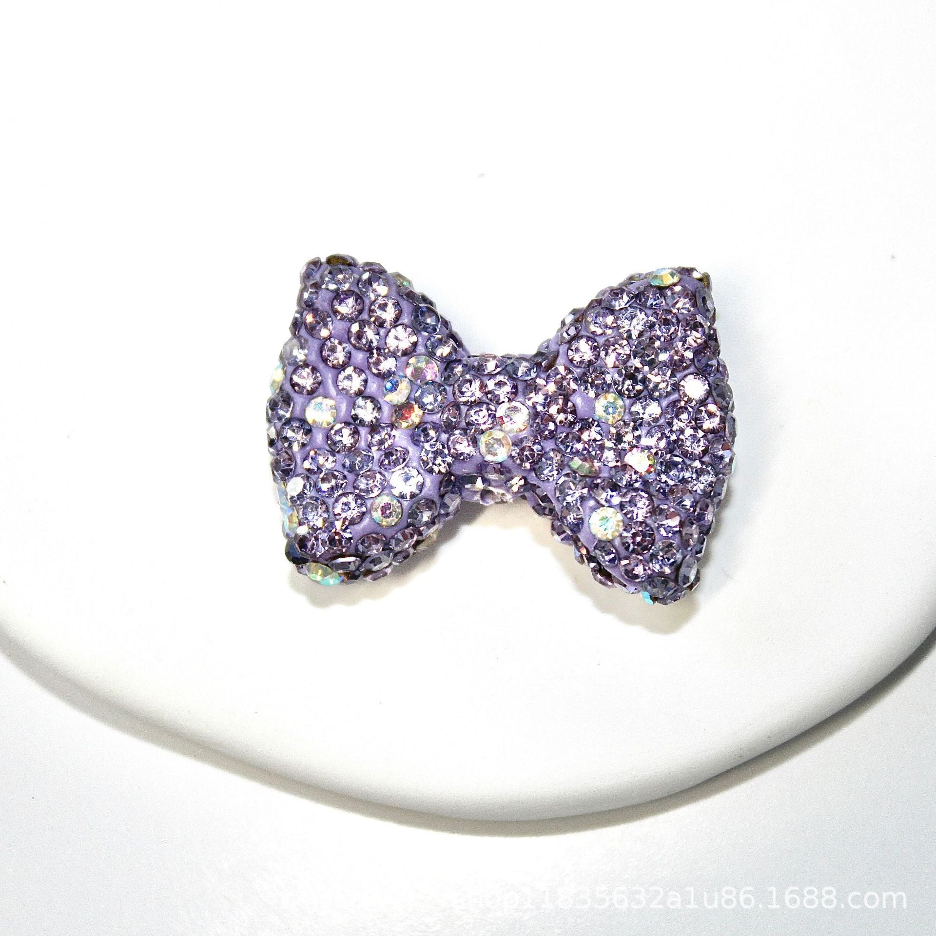 Wholesale 10pcs Two-color sparkling diamond bowknot Crystal Beads