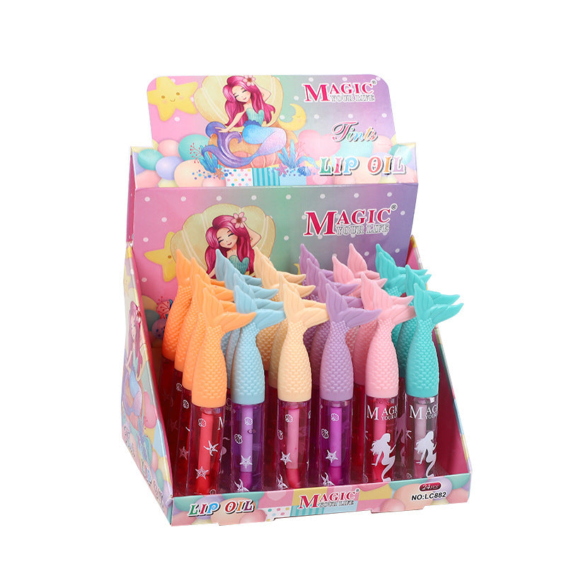Wholesale 24PCS/PACK Plastic Mermaid Color Changing Lip Glaze