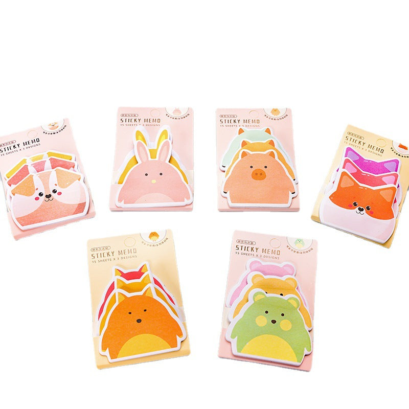 Wholesale 2pcs Cute Cartoon Sticky Notes 3 Books Animal Stacking Set