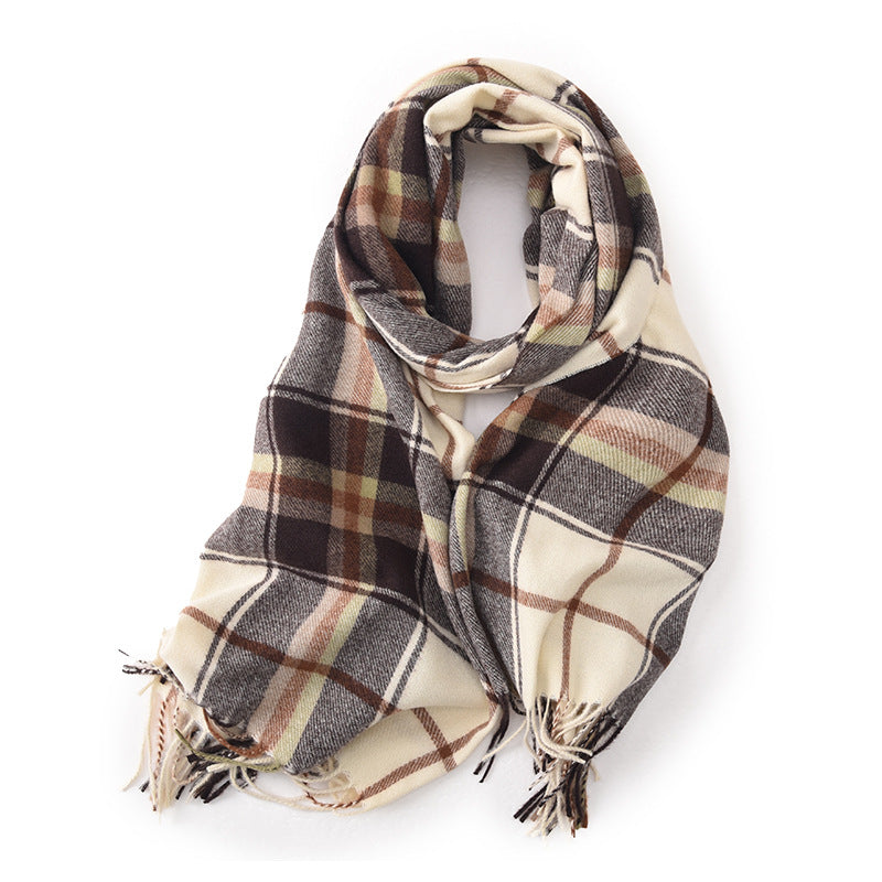 Wholesale Winter Plaid Imitation Cashmere Warm Scarves