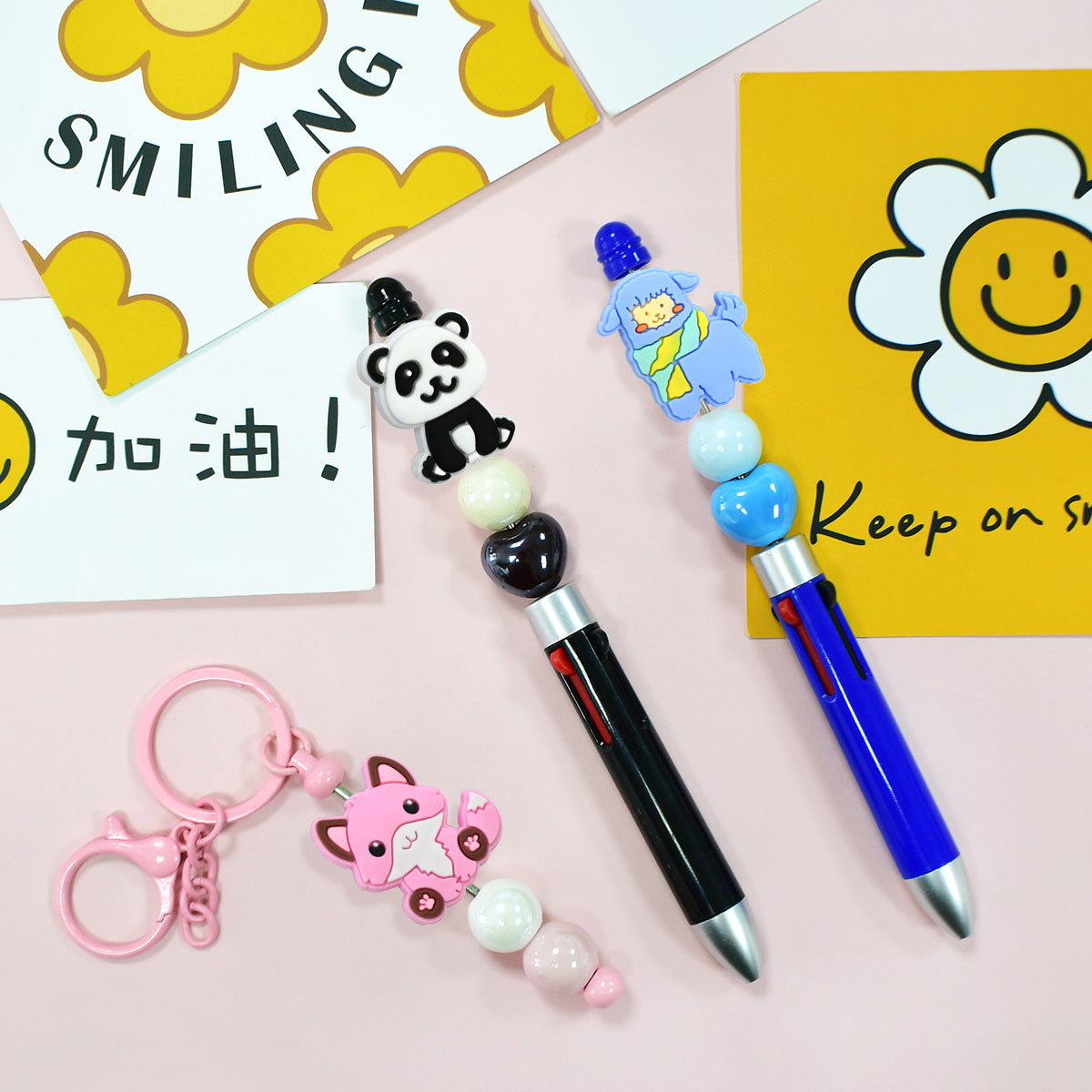 Wholesale Random 100pcs/pack  Cartoon Animal Series Soft Double-Sided Caramel Focal Beads