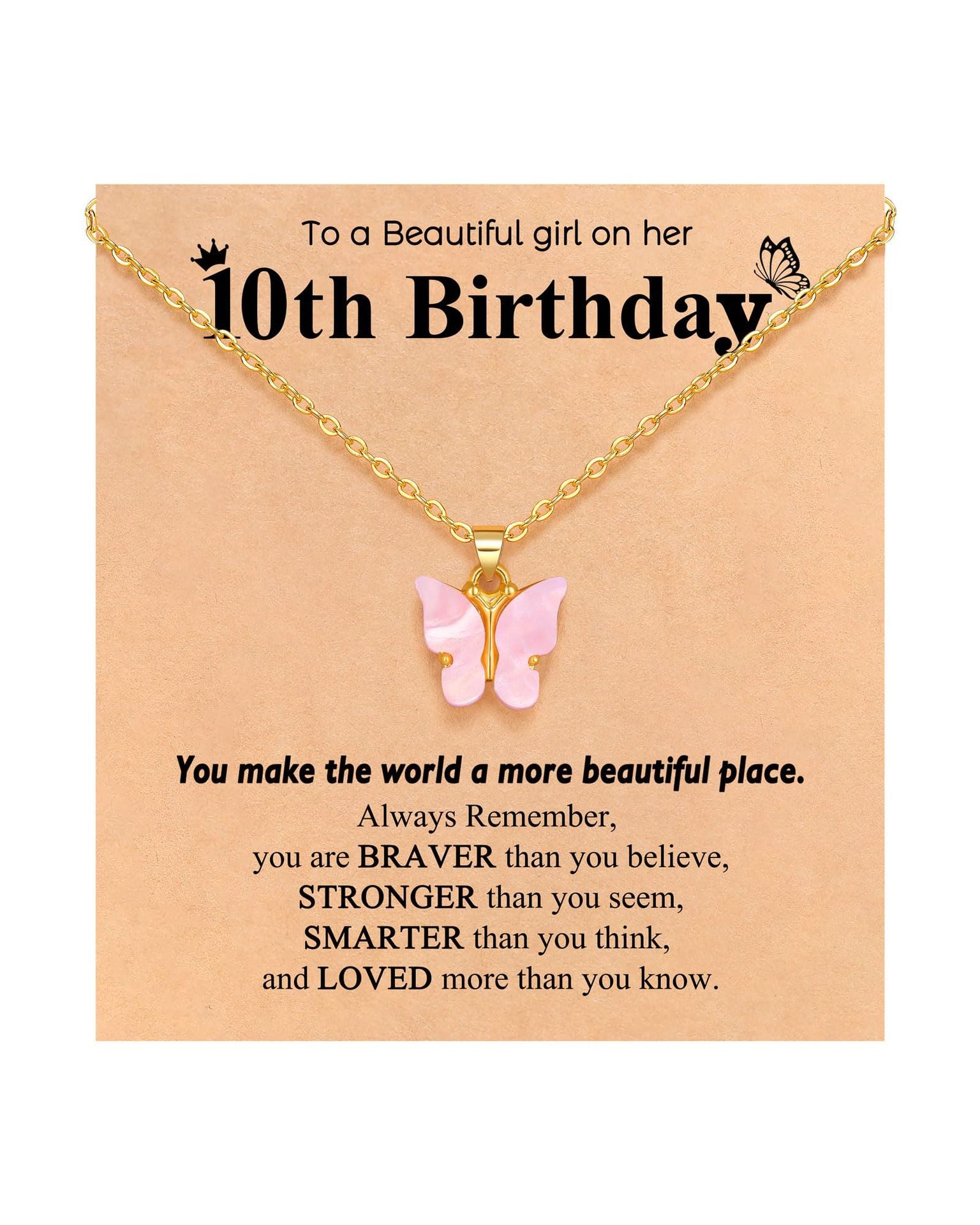 Wholesale Stainless Steel Pink Butterfly Pendant Necklace Fashion Jewelry Gift For Daughter Granddaughter