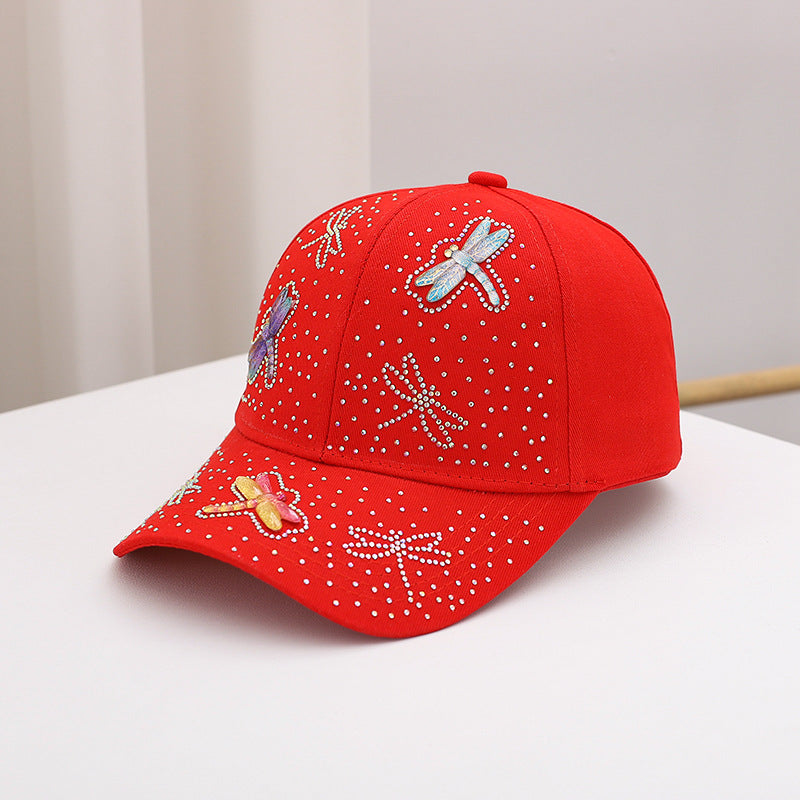Wholesale Rhinestone butterfly dragonfly baseball cap