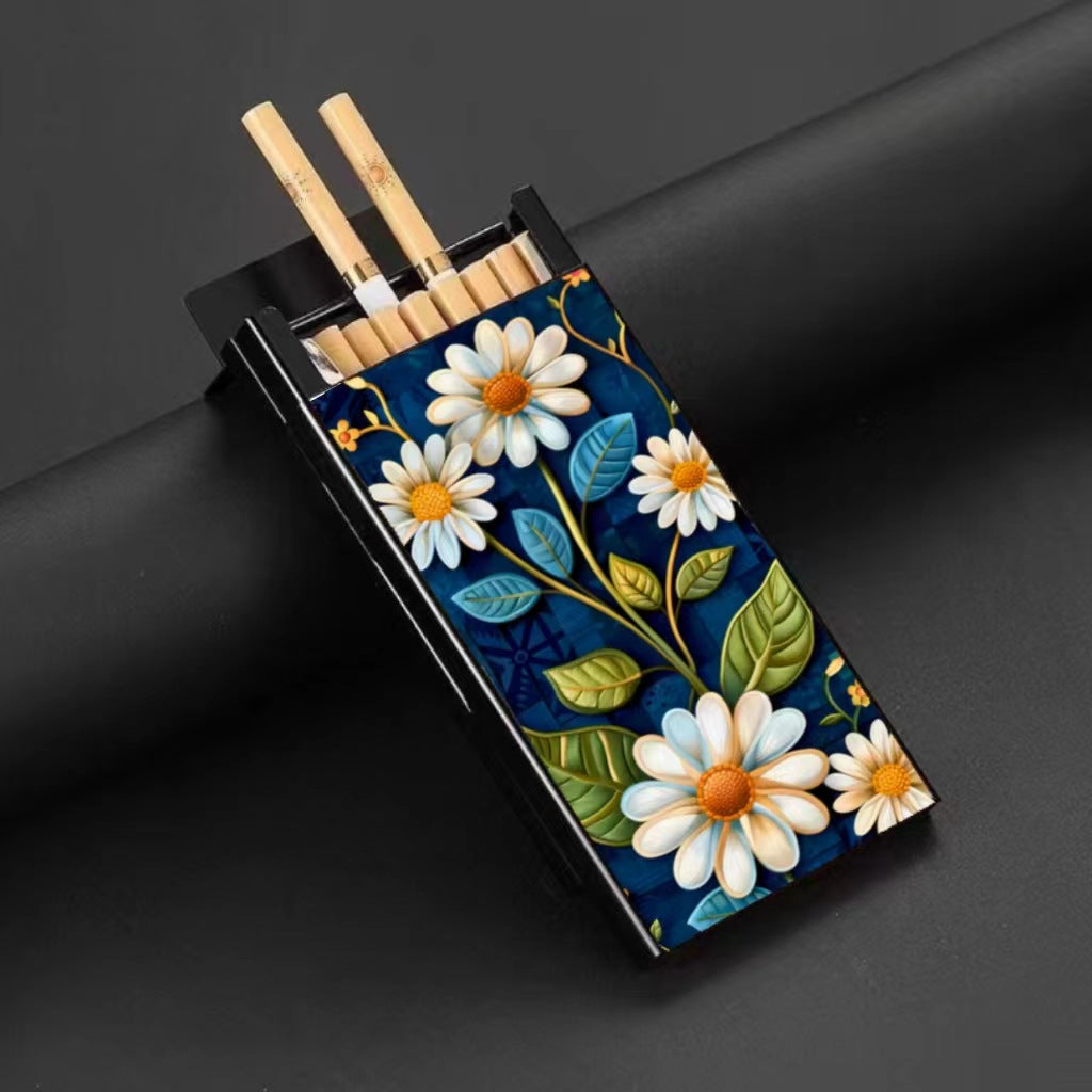 Wholesale Metal Fine Tube Anti Drop and Moisture-proof Painted Creative Cigarette Box