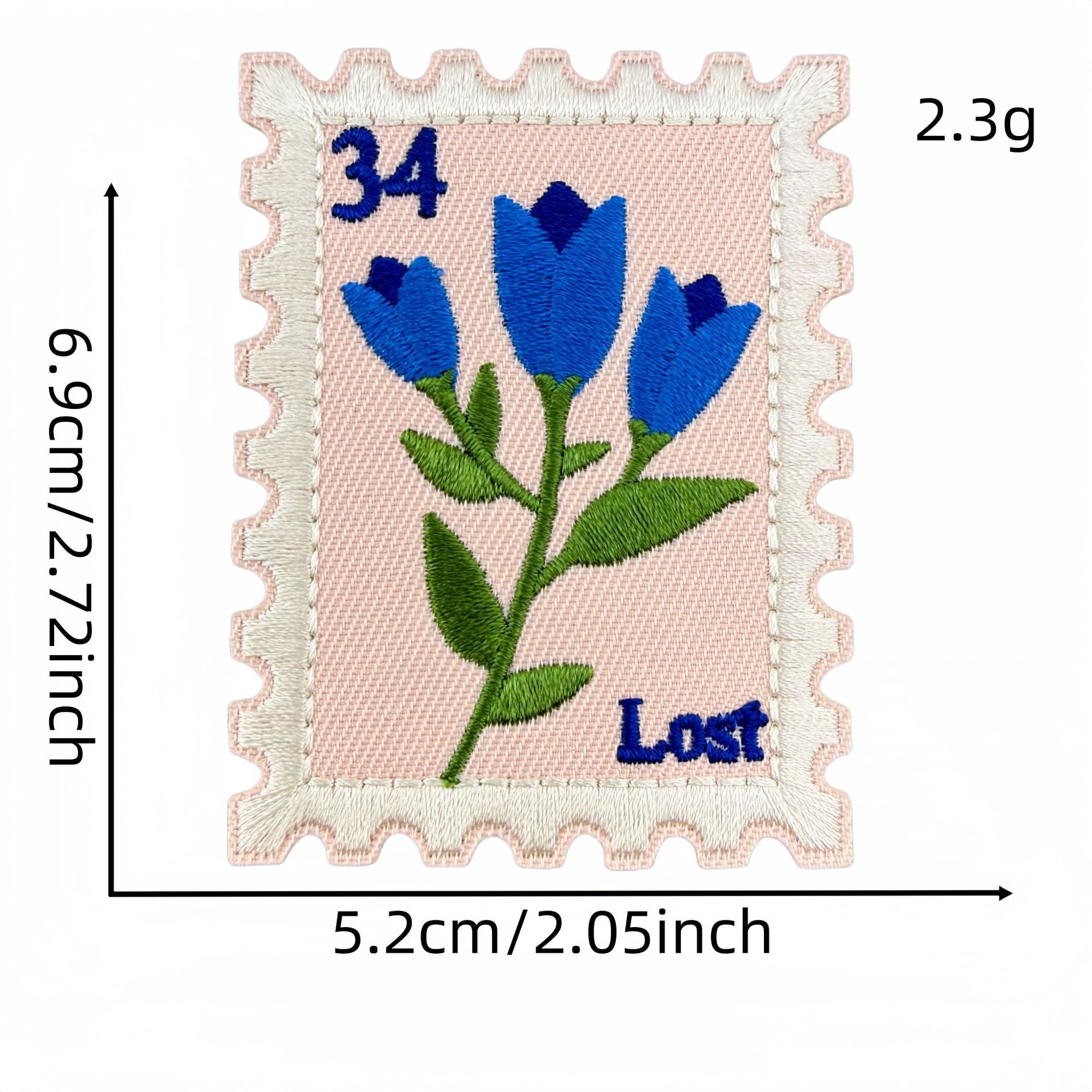 Wholesale Retro Floral Embroidery Patches Stamp Design Square Badges Set Of 8 Sew On Applique For Clothing DIY Home Decor