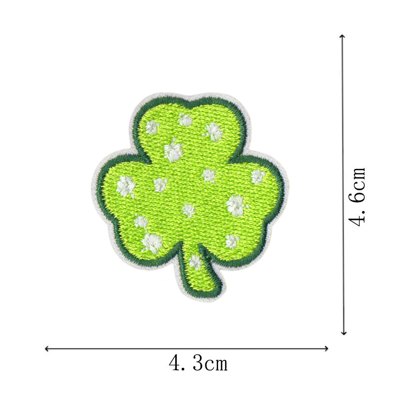 Wholesale St.  Patrick' s Day Clover Green Leaves DIY Patches