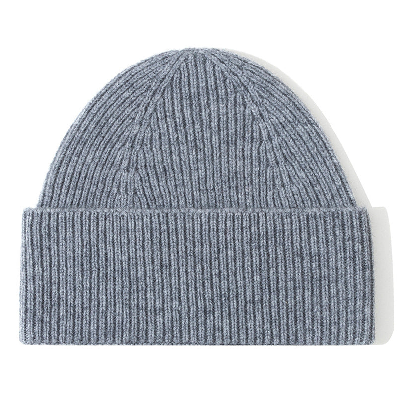 Wholesale Autumn and Winter Ultra-fine Pure Wool Solid Color Beanie