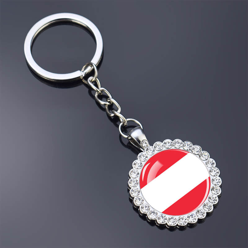 Wholesale of World Flag Alloy Keychains