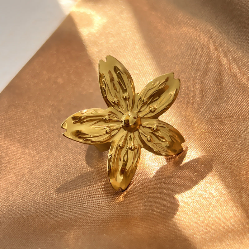 Wholesale Flower Leaf Starfish Stainless Steel Ring for Women