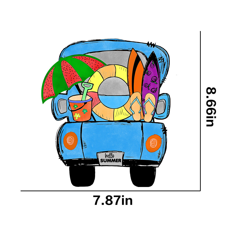 Wholesale 10pcs Beach slippers pineapple coconut trees UV DTF Ready to Press Transfers Wraps