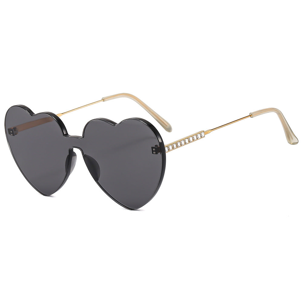 Wholesale Frameless Heart Heart Metal Leg PC Sunglasses