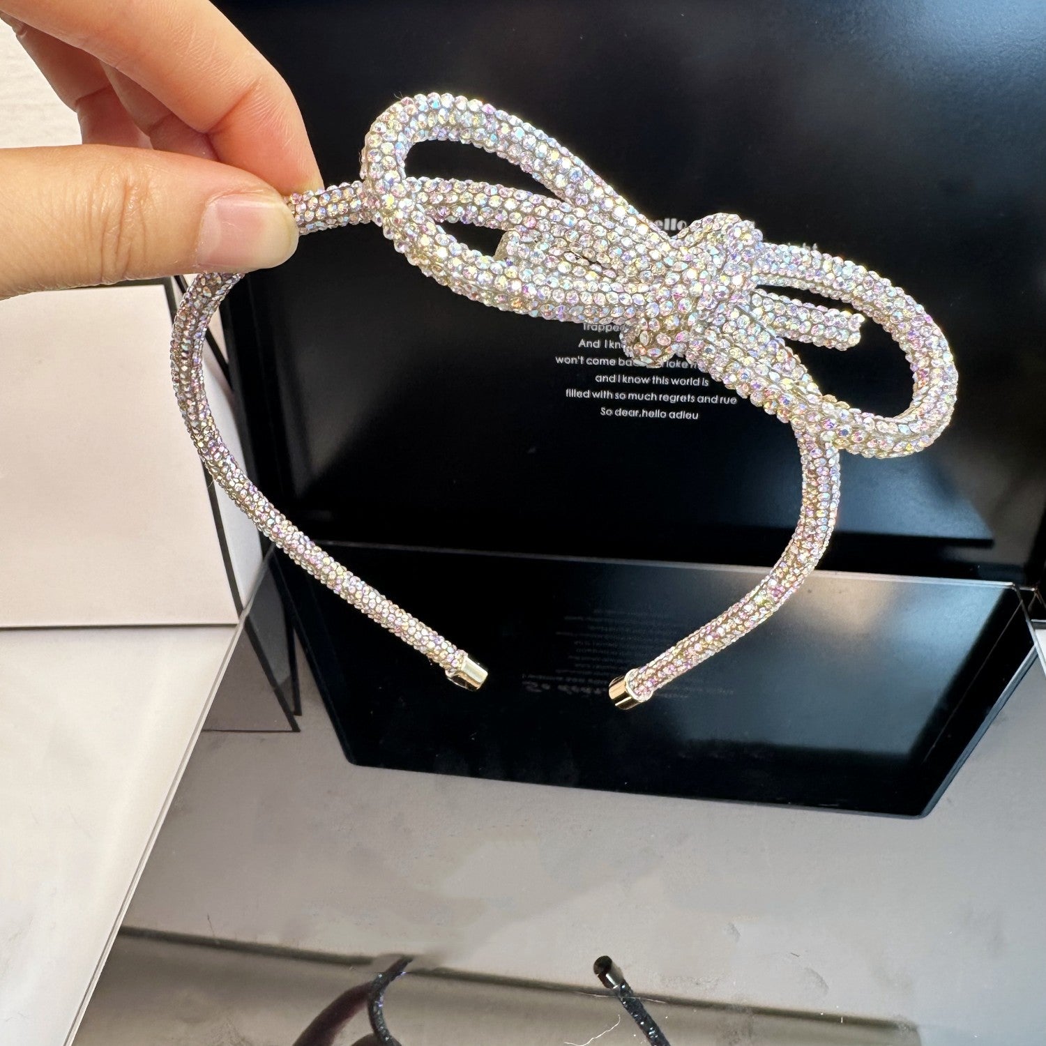 Wholesale Super Sparkling Water Diamond Fashion with Diamond Luxury Light Luxury Style Knotting Full Diamond Headband