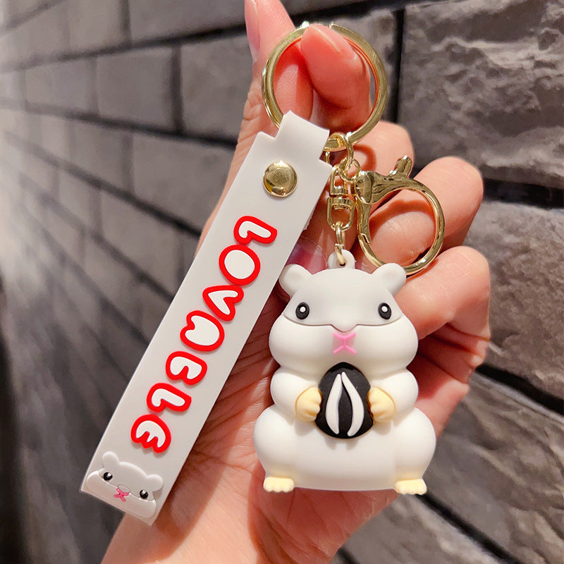 Wholesale Cartoon Animals, Small Hamster Figurines, PVC Keychains