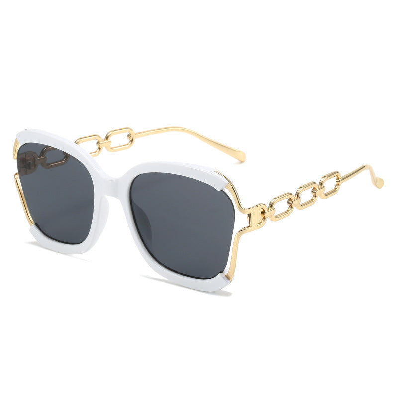 Wholesale Chain Fashion Metal Hollow Brushed Sunglasses