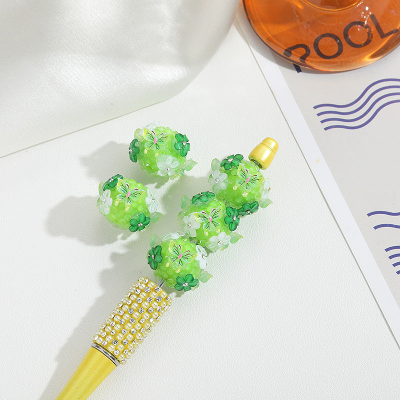 Wholesale Full Diamond Cherry Blossom Butterfly Straight Hole Beads