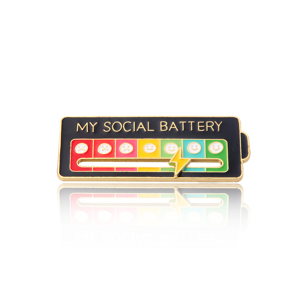Wholesale Mood Expression Battery Power Creative Brooch