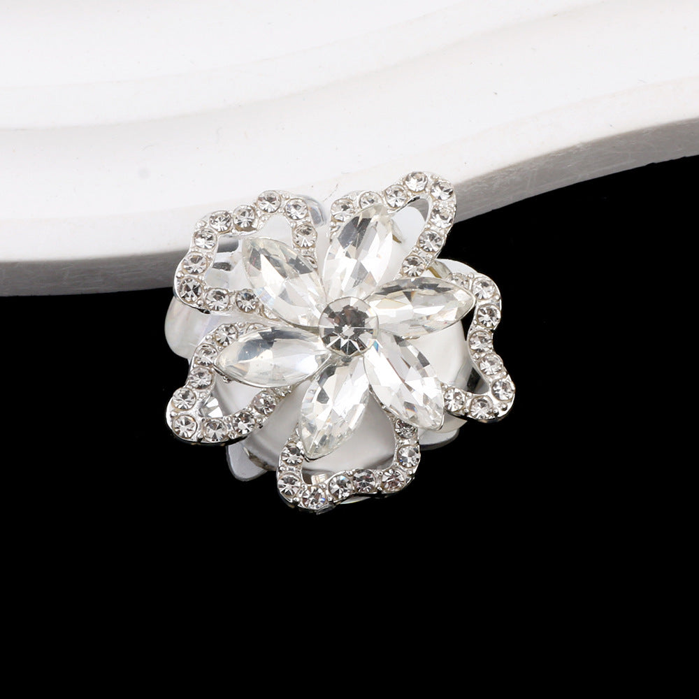 Wholesale 2pcs/pack DIY New Diamond Rotating Snow  Alloy Clay Straight Hole Beads Accessories