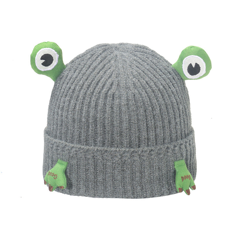 Wholesale 2023 Autumn and Winter New Cute Cartoon Frog Acrylic Earmuffs Head Cap Woolen Hat